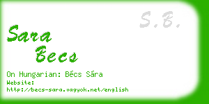 sara becs business card