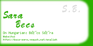 sara becs business card